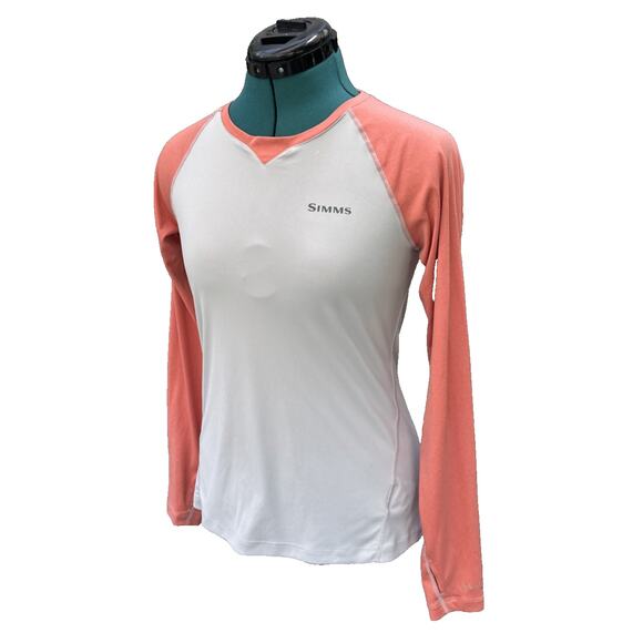 Simms Women's Solarflex Long Sleeve Crewneck Shirt Gray and Salmon Pink XS‎ - Picture 3 of 9